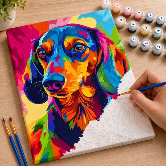 Paint by Numbers Picture Dachshund in Colour 40x50 cm, photo 7