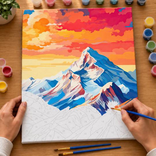 Paint by Numbers Picture Peak at Dawn 40x50 cm, photo 6
