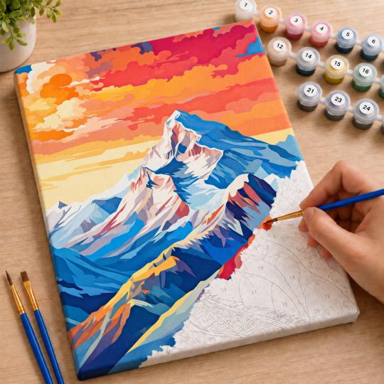 Paint by Numbers Picture Peak at Dawn 40x50 cm, photo 7