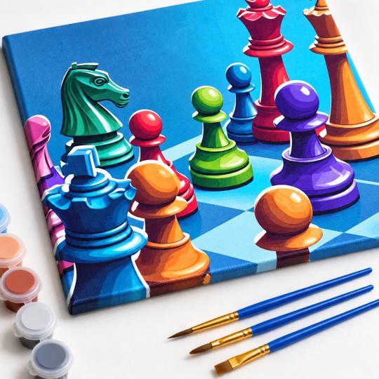 Paint by Numbers Picture Chess 50x40 cm, photo 4