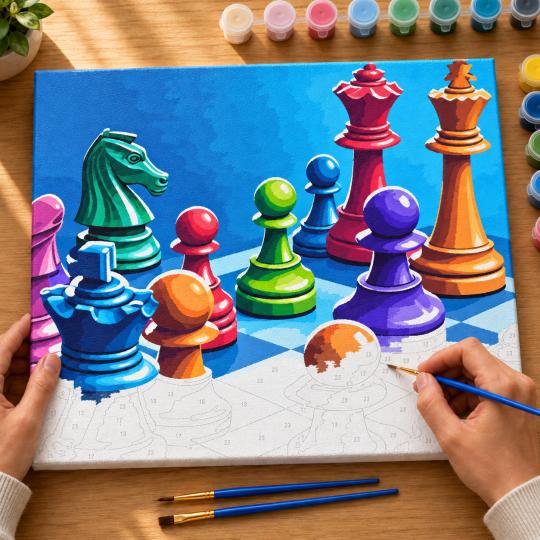 Paint by Numbers Picture Chess 50x40 cm, photo 6
