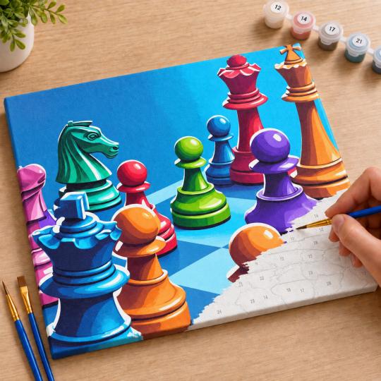 Paint by Numbers Picture Chess 50x40 cm, photo 7