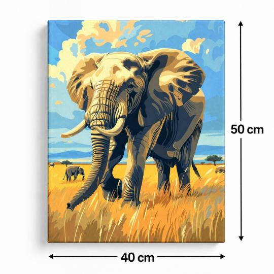 Paint by Numbers Picture Elephant 40x50 cm, photo 3