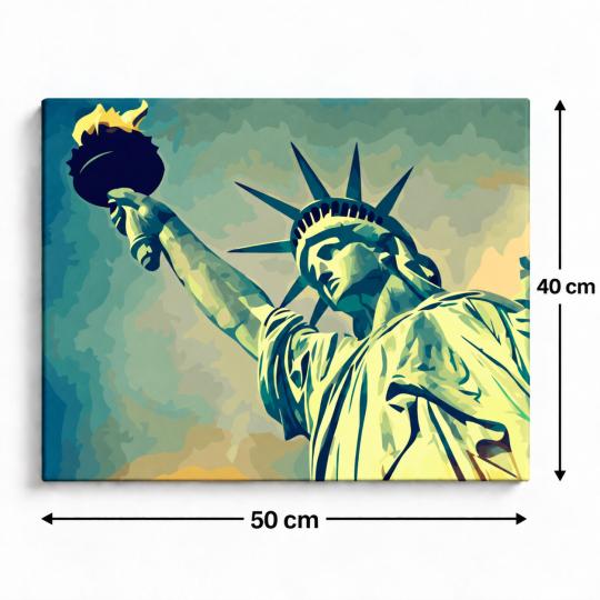 Paint by Numbers Picture Statue of Liberty 50x40 cm, photo 3