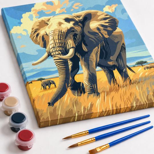 Paint by Numbers Picture Elephant 40x50 cm, photo 4