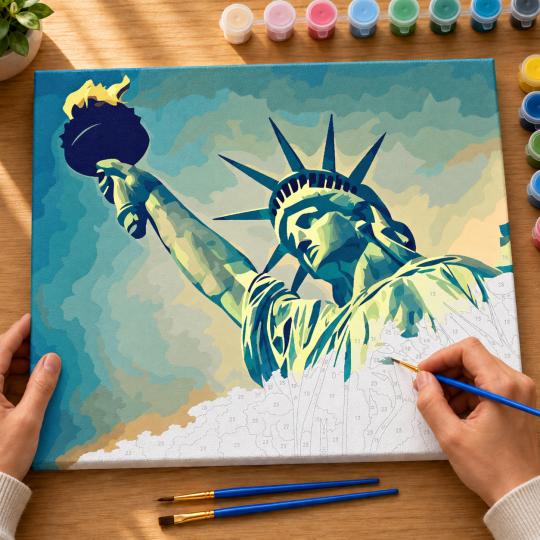 Paint by Numbers Picture Statue of Liberty 50x40 cm, photo 6