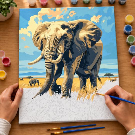 Paint by Numbers Picture Elephant 40x50 cm, photo 6