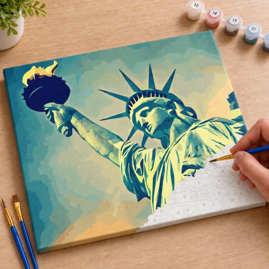 Paint by Numbers Picture Statue of Liberty 50x40 cm, photo 7