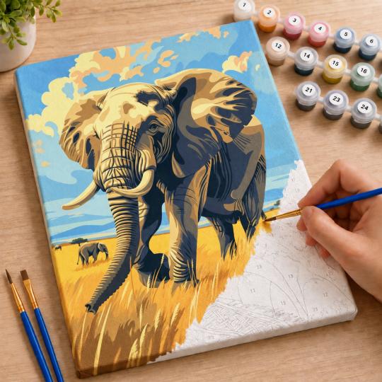 Paint by Numbers Picture Elephant 40x50 cm, photo 7