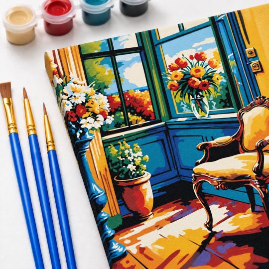 Paint by Numbers Picture Sunny Corner 40x50 cm, photo 5