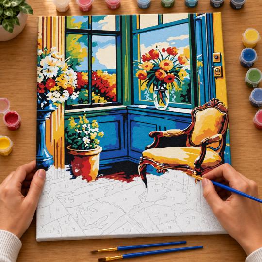 Paint by Numbers Picture Sunny Corner 40x50 cm, photo 6