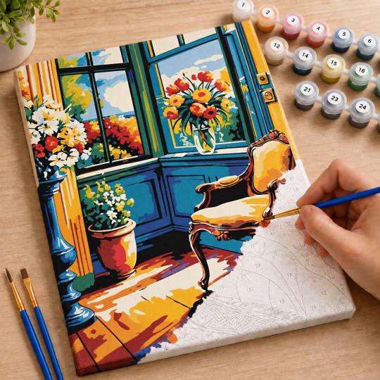 Paint by Numbers Picture Sunny Corner 40x50 cm, photo 7