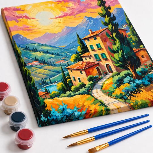 Paint by Numbers Picture Sunny Tuscany 40x50 cm, photo 4