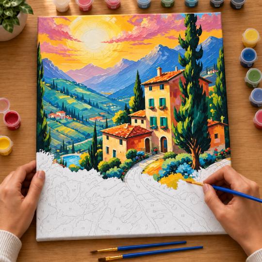 Paint by Numbers Picture Sunny Tuscany 40x50 cm, photo 6