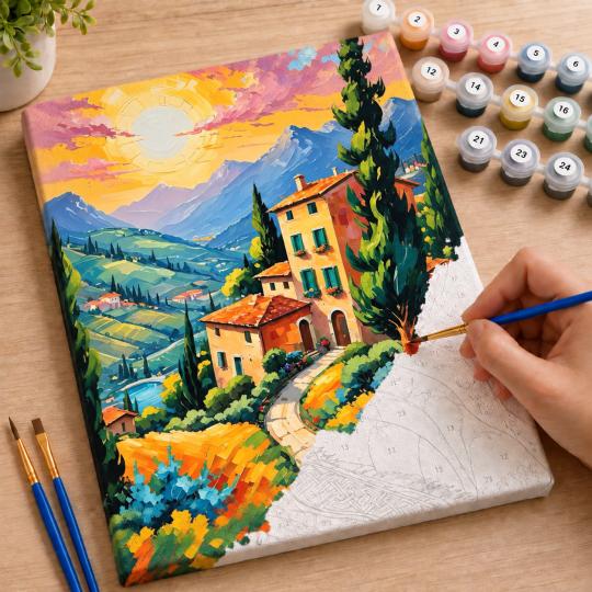 Paint by Numbers Picture Sunny Tuscany 40x50 cm, photo 7