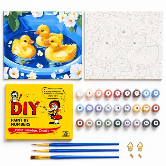 Paint by Numbers Picture Sweet Ducklings 40x50 cm, photo 2