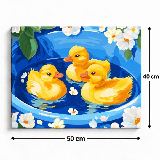 Paint by Numbers Picture Sweet Ducklings 40x50 cm, photo 3