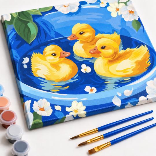 Paint by Numbers Picture Sweet Ducklings 40x50 cm, photo 4