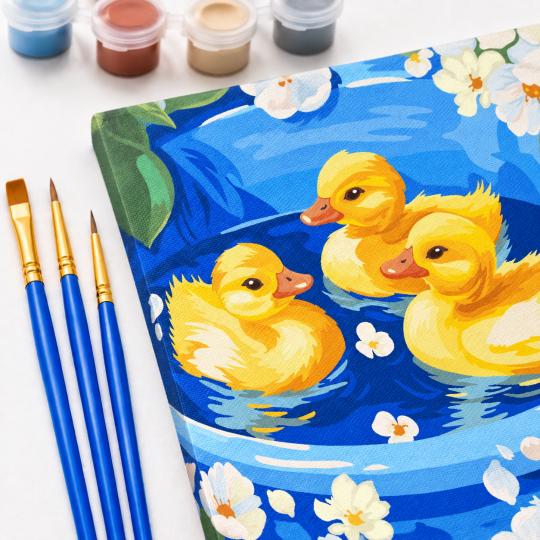 Paint by Numbers Picture Sweet Ducklings 40x50 cm, photo 5