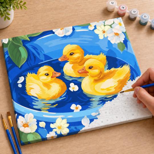 Paint by Numbers Picture Sweet Ducklings 40x50 cm, photo 7