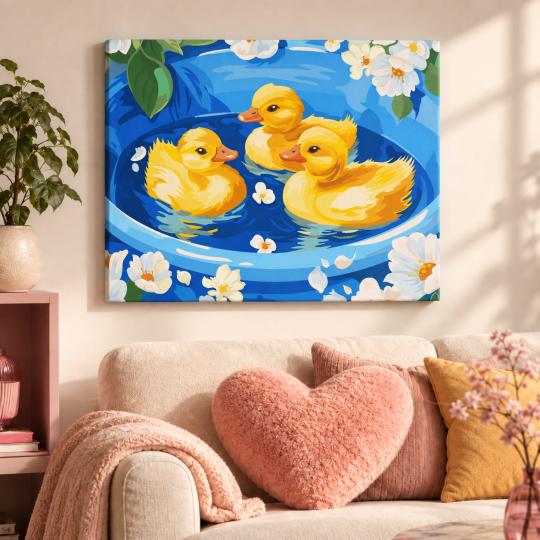Paint by Numbers Picture Sweet Ducklings 40x50 cm, photo 9