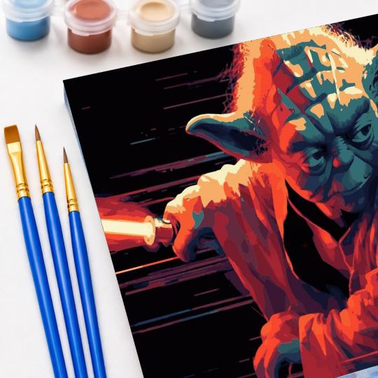Paint by Numbers Star Wars Yoda Picture 50x40 cm, photo 5