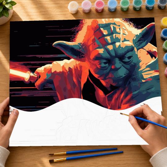 Paint by Numbers Star Wars Yoda Picture 50x40 cm, photo 6