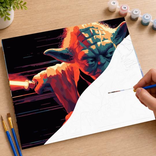 Paint by Numbers Star Wars Yoda Picture 50x40 cm, photo 7