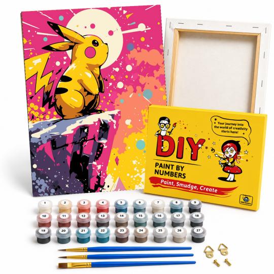 Paint by Numbers Pokemon Pikachu Picture 40x50 cm