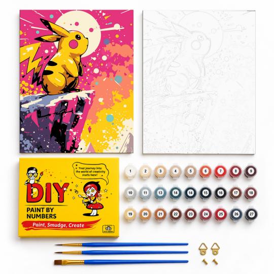Paint by Numbers Pokemon Pikachu Picture 40x50 cm, photo 2