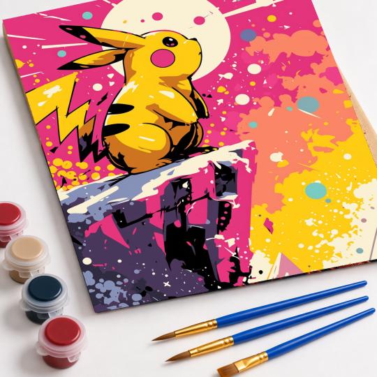 Paint by Numbers Pokemon Pikachu Picture 40x50 cm, photo 4