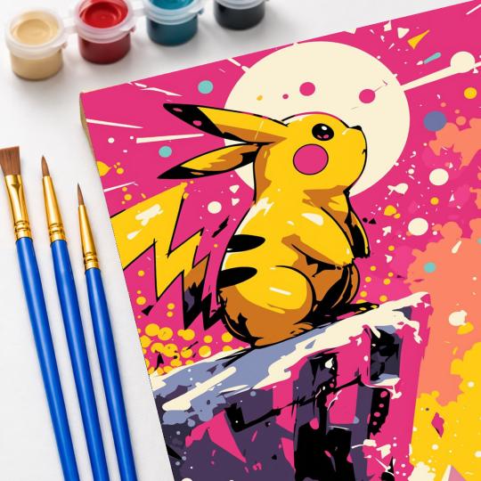 Paint by Numbers Pokemon Pikachu Picture 40x50 cm, photo 5