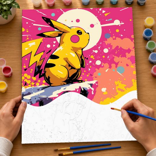 Paint by Numbers Pokemon Pikachu Picture 40x50 cm, photo 6