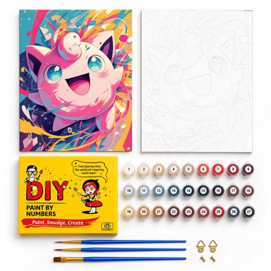 Paint by Numbers Cheerful Jigglypuff Picture 40x50 cm, photo 2