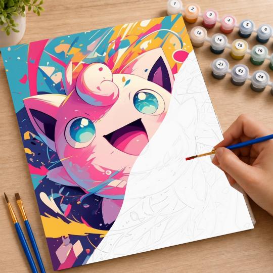Paint by Numbers Cheerful Jigglypuff Picture 40x50 cm, photo 7