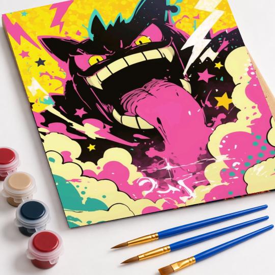 Paint by Numbers Crazy Gengar Picture 40x50 cm, photo 4