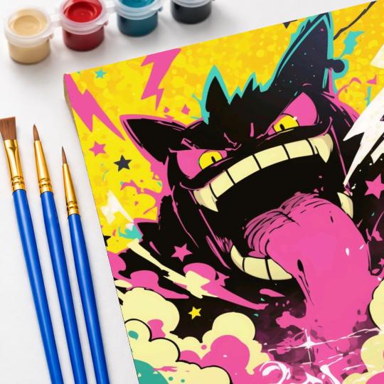 Paint by Numbers Crazy Gengar Picture 40x50 cm, photo 5