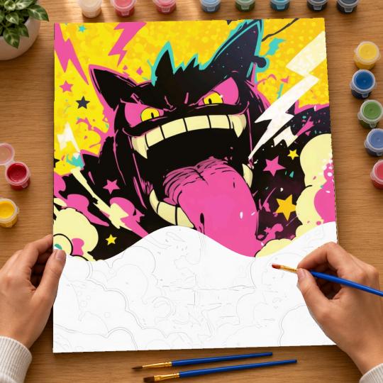 Paint by Numbers Crazy Gengar Picture 40x50 cm, photo 6