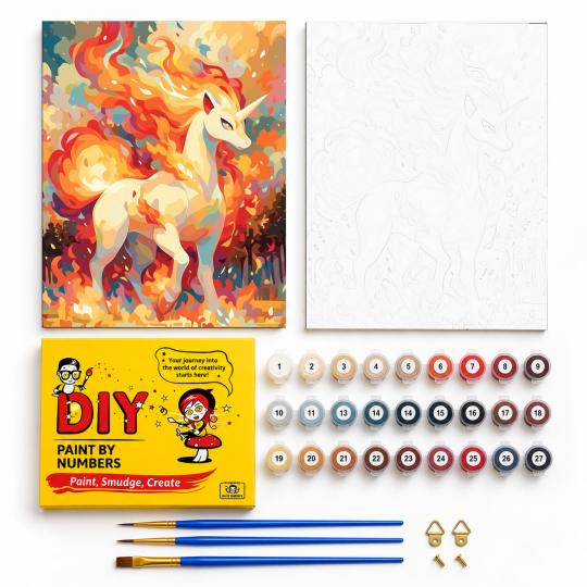 Paint by Numbers Fiery Forest Spirit Picture 40x50 cm, photo 2