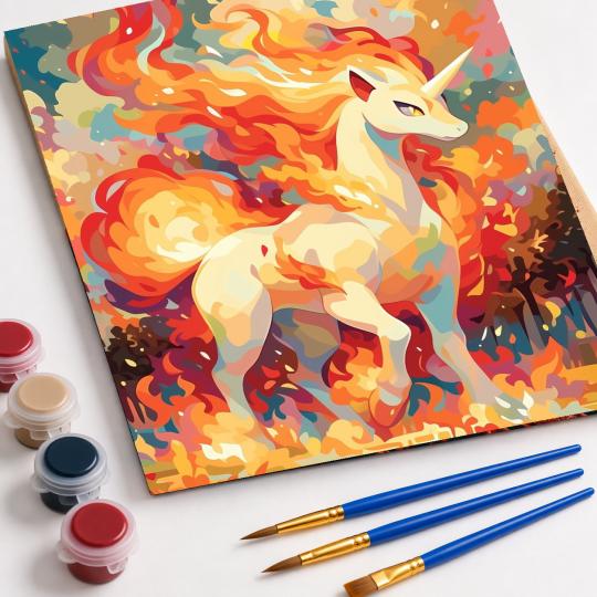 Paint by Numbers Fiery Forest Spirit Picture 40x50 cm, photo 4