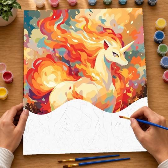 Paint by Numbers Fiery Forest Spirit Picture 40x50 cm, photo 6
