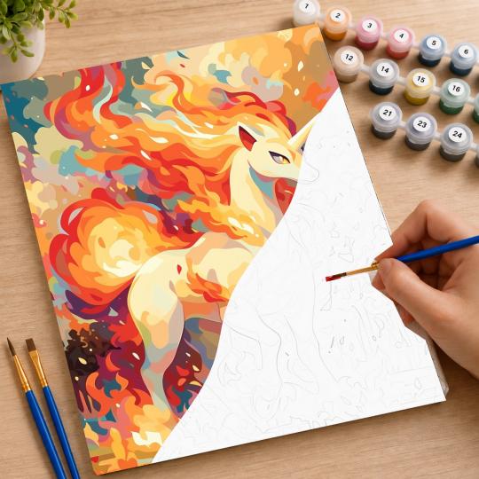 Paint by Numbers Fiery Forest Spirit Picture 40x50 cm, photo 7