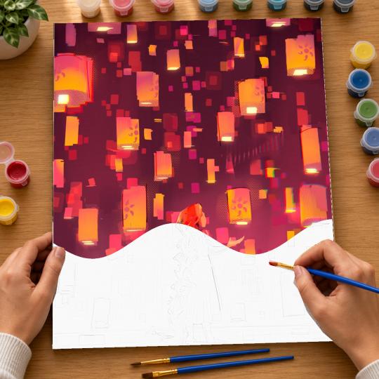 Paint by Numbers Tangled Lanterns Picture 40x50 cm, photo 6