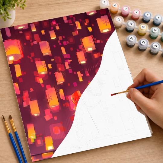 Paint by Numbers Tangled Lanterns Picture 40x50 cm, photo 7