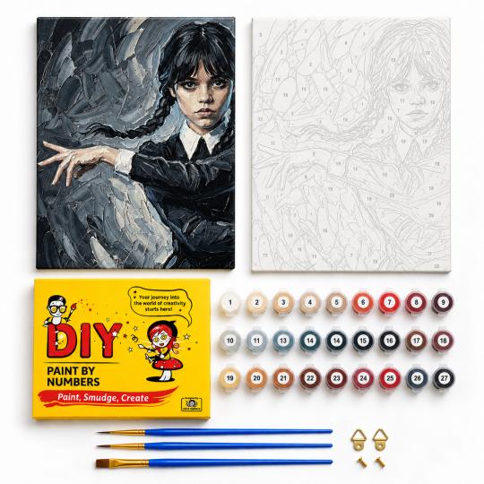Paint by Numbers Wednesday Addams Picture 40x50 cm, photo 2