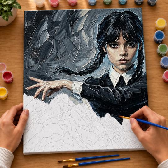 Paint by Numbers Wednesday Addams Picture 40x50 cm, photo 6
