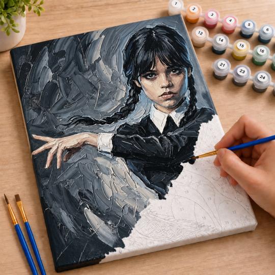 Paint by Numbers Wednesday Addams Picture 40x50 cm, photo 7
