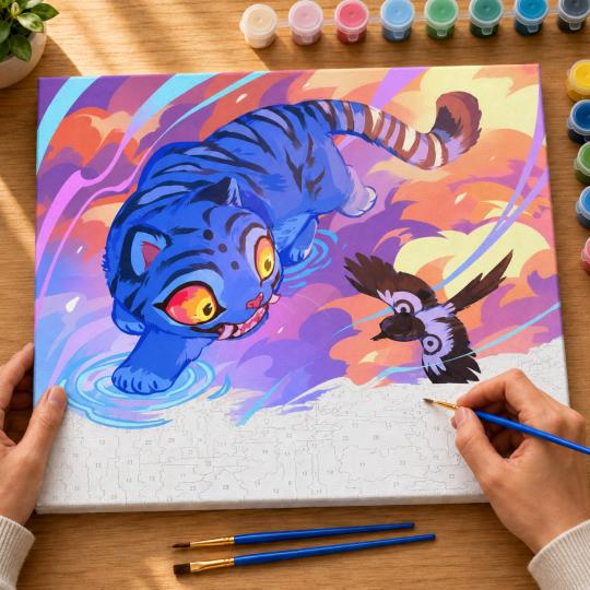 Paint by Numbers K-Pop Demon Hunters Derpy Tiger Picture 50x40 cm, photo 6