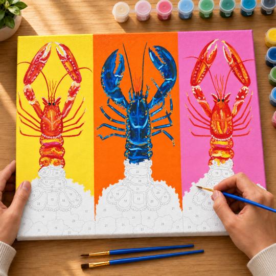 Paint by Numbers Colourful Lobsters Picture 50x40 cm, photo 6
