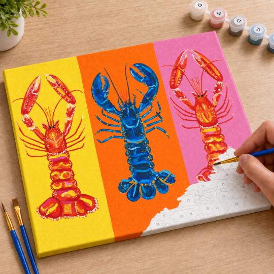 Paint by Numbers Colourful Lobsters Picture 50x40 cm, photo 7